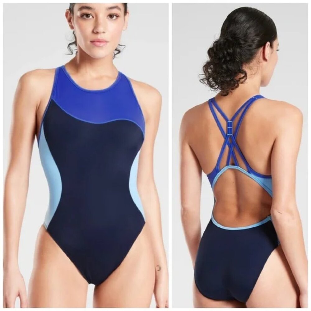 New Athleta Freestyle Colorblock One Piece Size 34